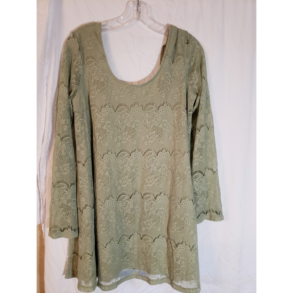 Women's Altard State Green Long Sleeve Lace Dress Size M